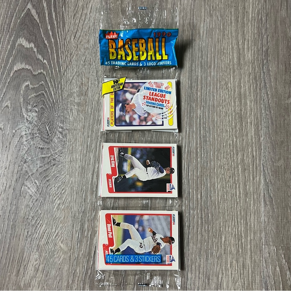 1990 Fleer‎ Baseball Unopened Rack Pack Don Mattingly on front Vintage Sealed